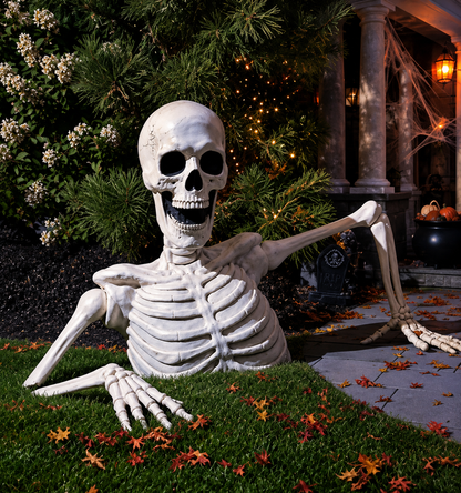 🎃Halloween Sale 50% OFF🔥–Towering Skeleton with LED Eyes & Haunting Sounds