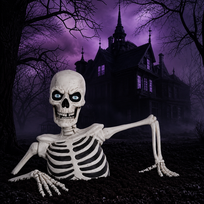 🎃Halloween Sale 50% OFF🔥–Towering Skeleton with LED Eyes & Haunting Sounds